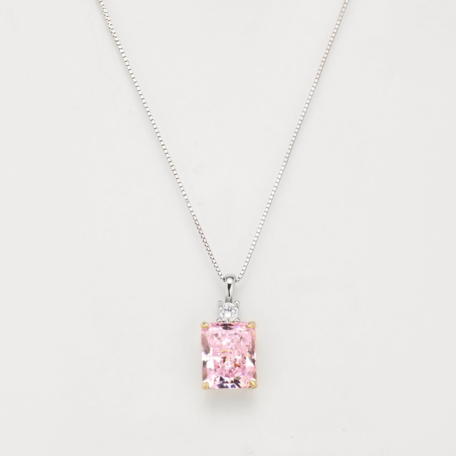 Collier aus 18K Gold mit 2,05 ct rosafarbenem Edelstein und funkelndem Labordiamanten.