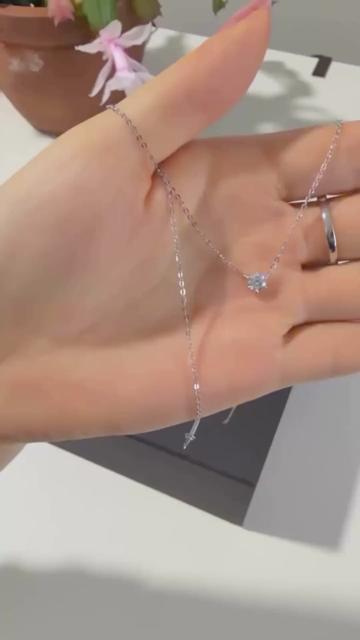 Solitaire-Diamant-Halskette