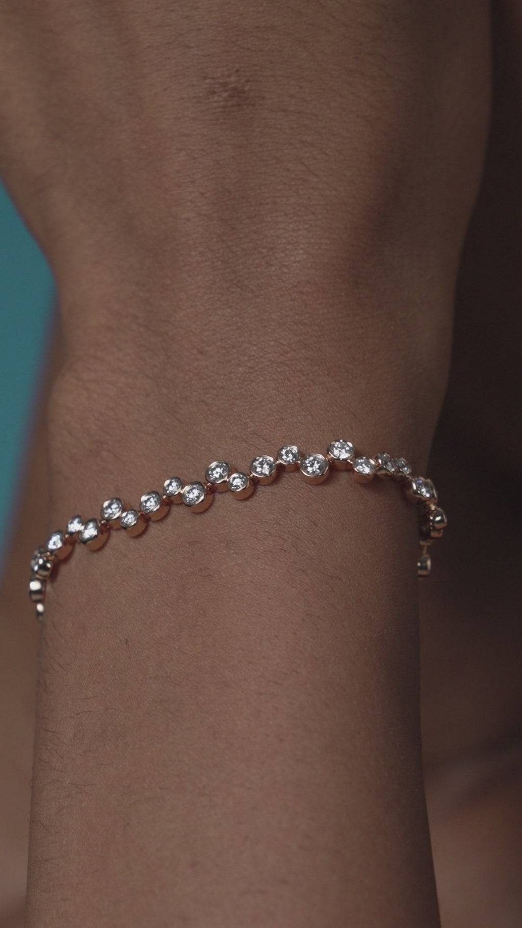 Zargen Diamantarmband aus 18k Roségold