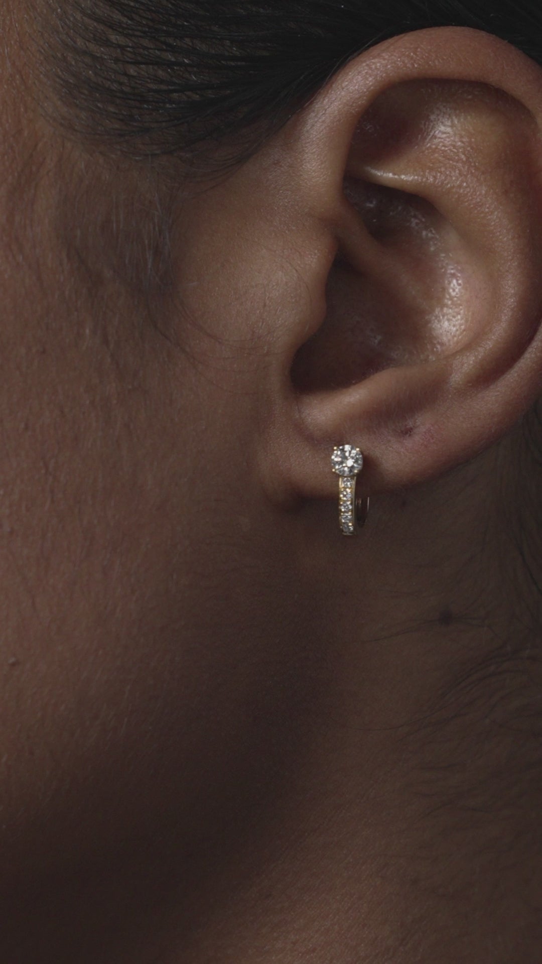 18k Gold Creolen mit Labordiamanten