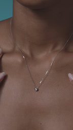 18k White Gold Solitaire Bezel Lab Grown Diamond Necklace