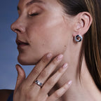 Sternvoll® Premium Ohrringe aus 925 Sterling Silber Ohrstecker in Kreisform mit 2 Texturen und elegantem Design (Gold) - Sternvoll Jewelry color-silver