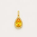 Fancy Yellow Pear Lab Diamond Halo Pendant